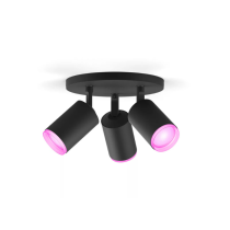 Philips Hue Fugato Triple Spotlight | RGBW Smart LED 1050lm | 4.2w Black